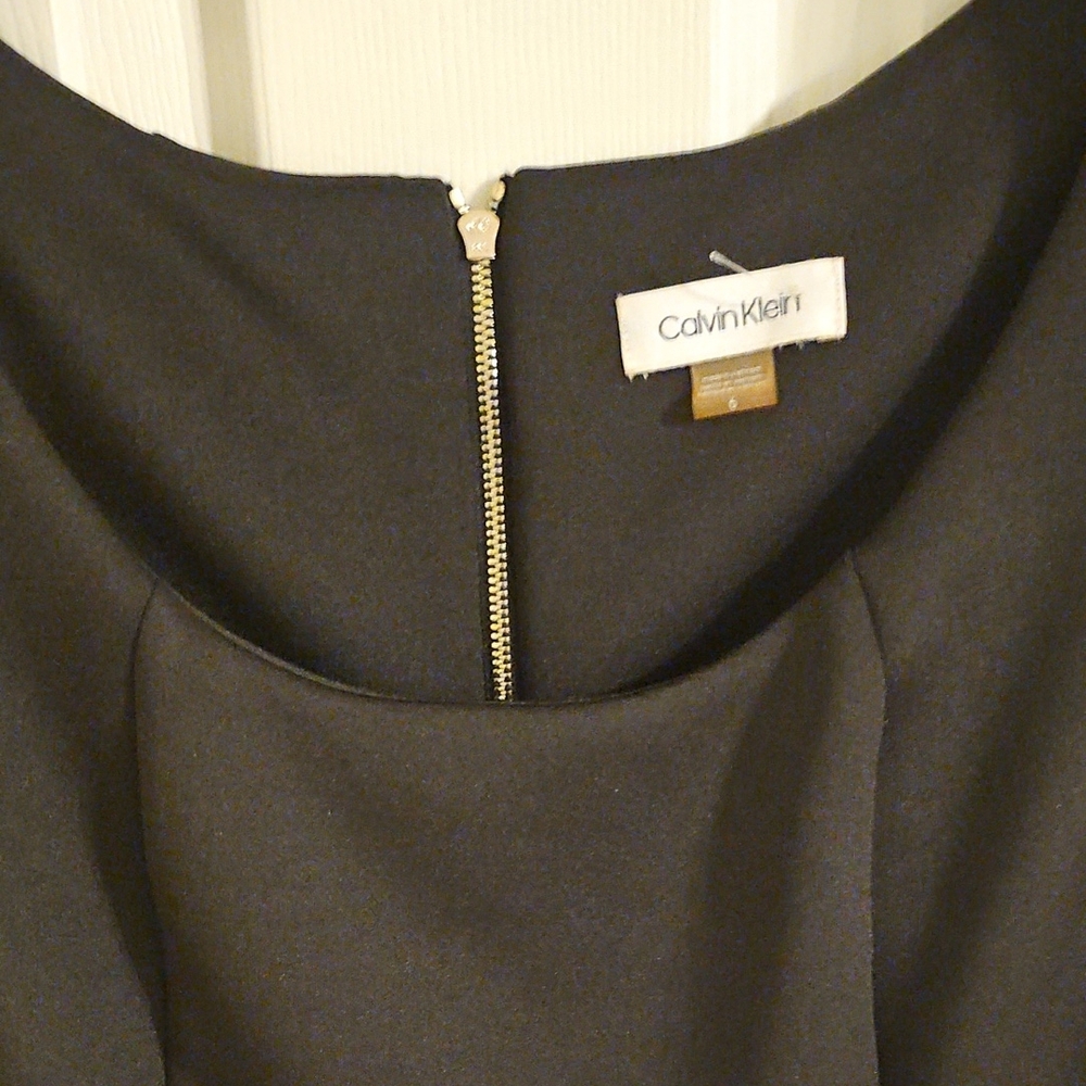 Calvin Klein Charcoal Dress with Zipper Detail